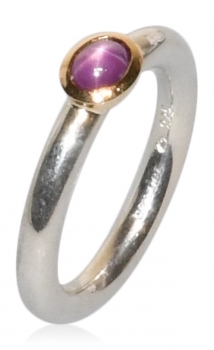 Ring aus Silber, Roségold und Sternrubin